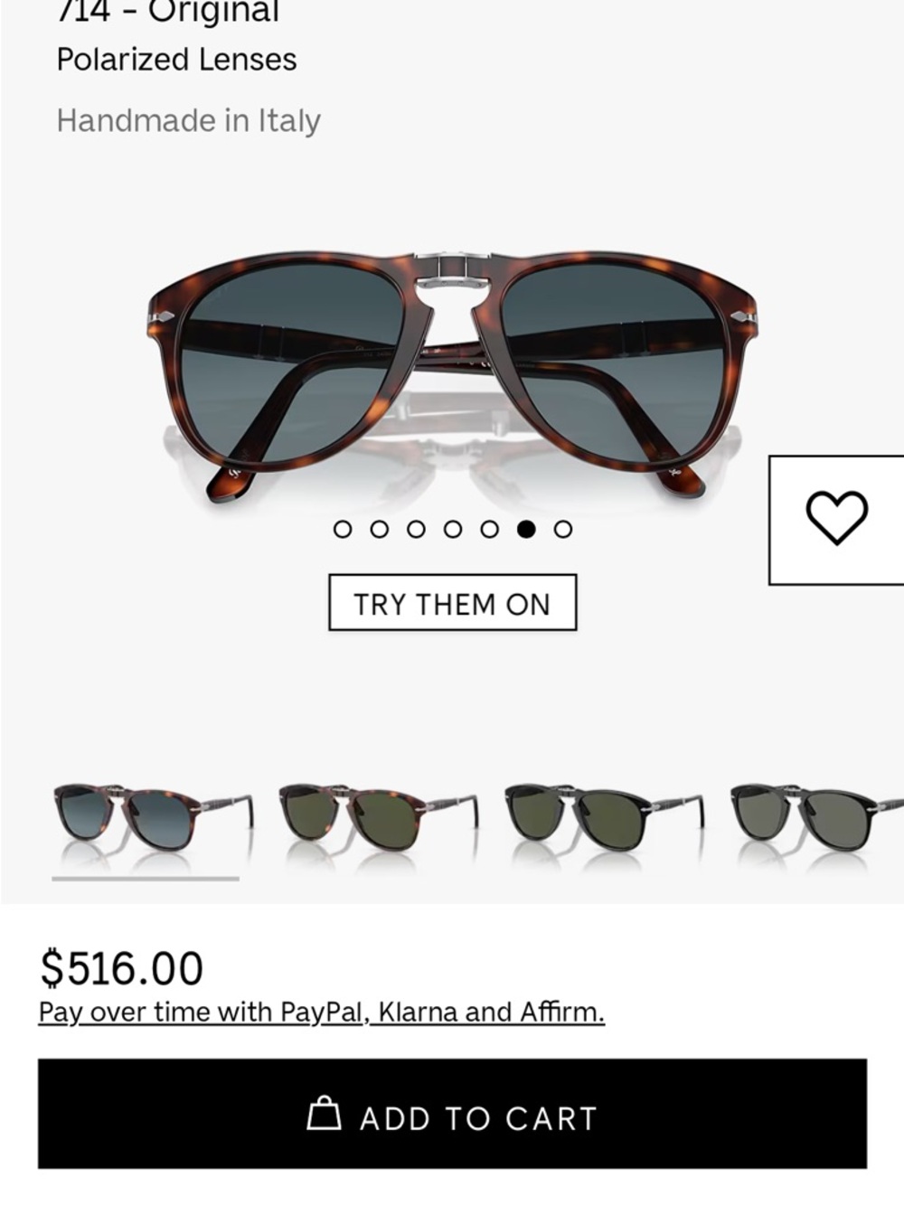 Persol Tortoise Frame Sunglasses with polarized blue gradient, lens